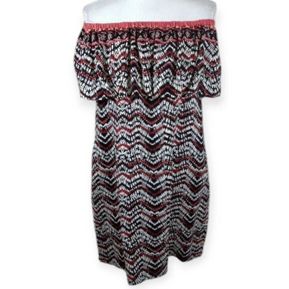 SANCTUARY BLACK, WHITE, & RED OFF-THE-SHOULDER DRESS SZ.M NWT - Picture 3 of 10